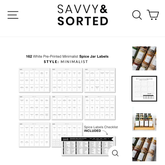Savvy & Sorted Spice Jar Minimalist Labels - 146 Labels - 142 Preprinted - Picture 4 of 4